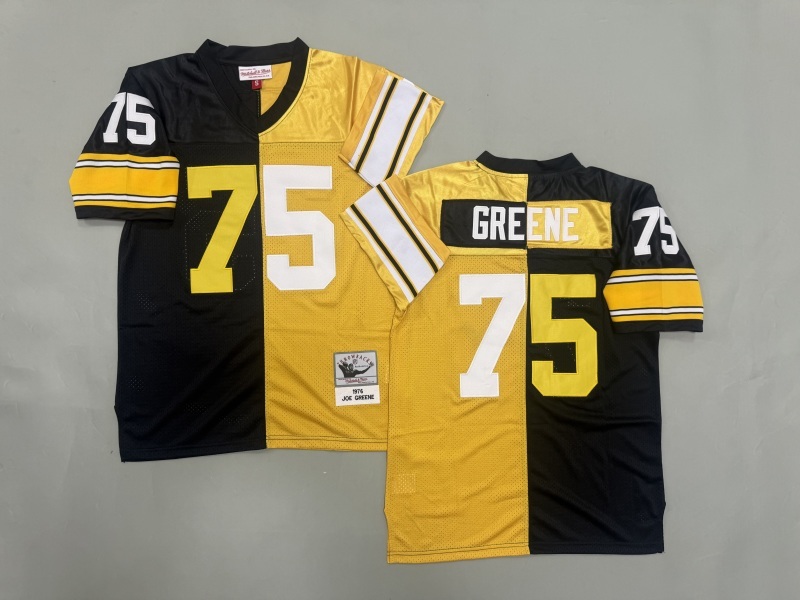 Men 2025 Pittsburgh Steelers #75 Greene black yellow Throwback Limited NFL Jersey style 001->pittsburgh steelers->NFL Jersey